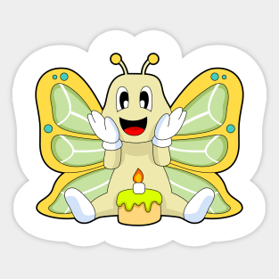 Butterfly Birthday Cake Sticker